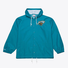 Mitchell & Ness Jacksonville Jaguars Coaches Full-Snap Hooded Windbreaker Jacket Teal
