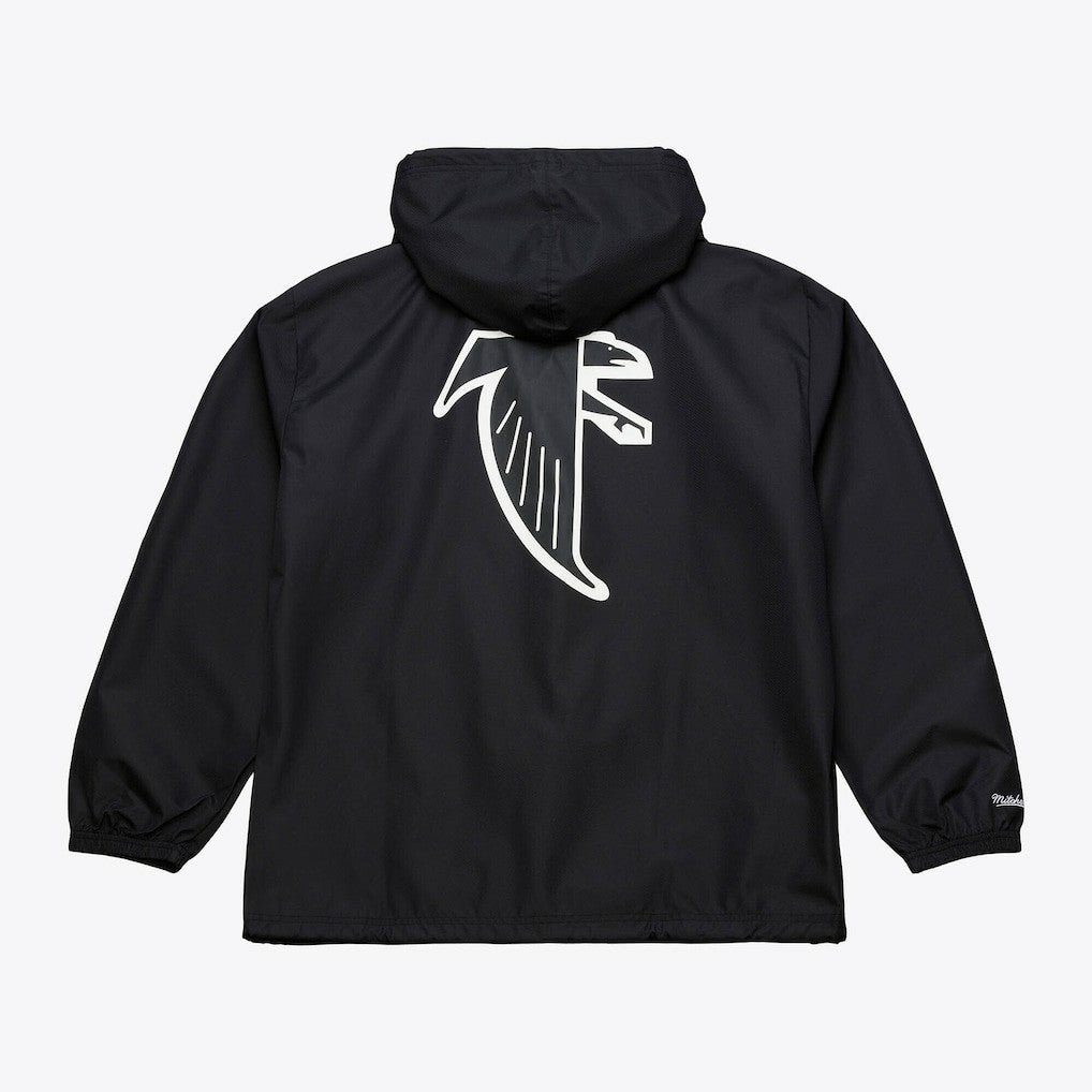 Mitchell & Ness Atlanta Falcons Coaches Full-Snap Hooded Windbreaker Jacket Black