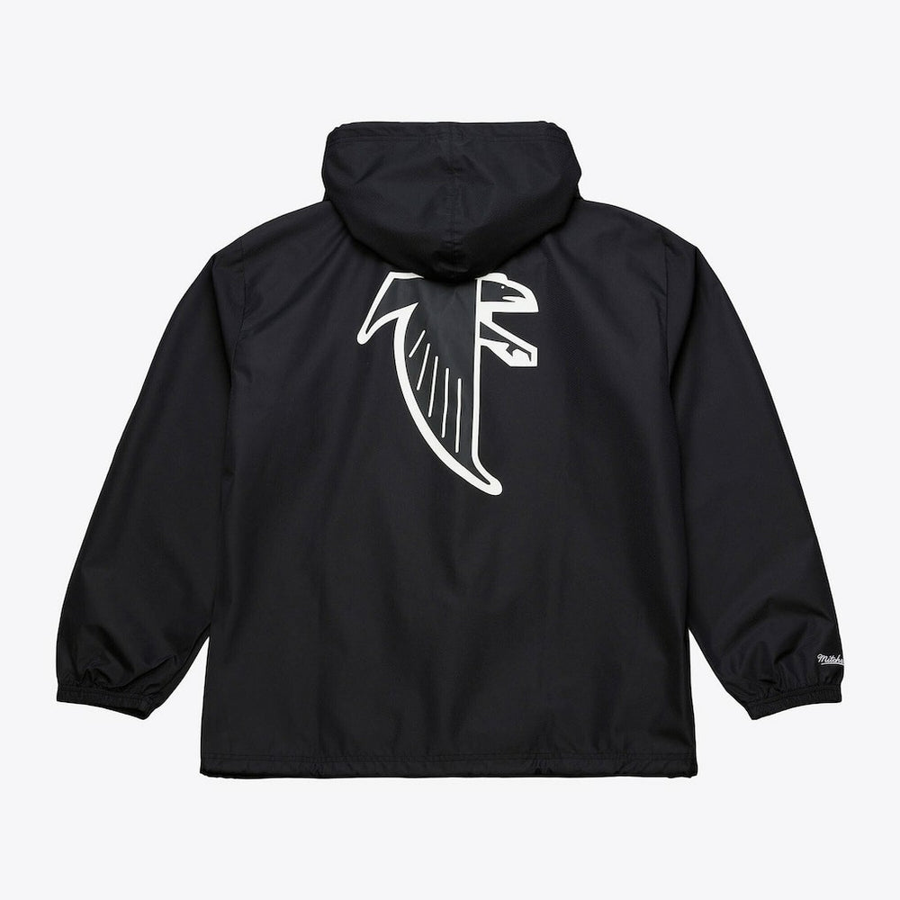 Mitchell & Ness Atlanta Falcons Coaches Full-Snap Hooded Windbreaker Jacket Black