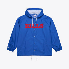 Mitchell & Ness Buffalo Bills Coaches Full-Snap Hooded Windbreaker Jacket Royal