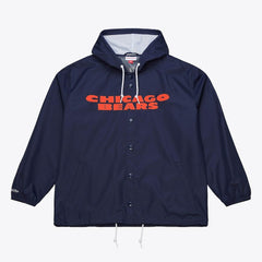 Mitchell & Ness Chicago Bears Coaches Full-Snap Hooded Windbreaker Jacket Navy