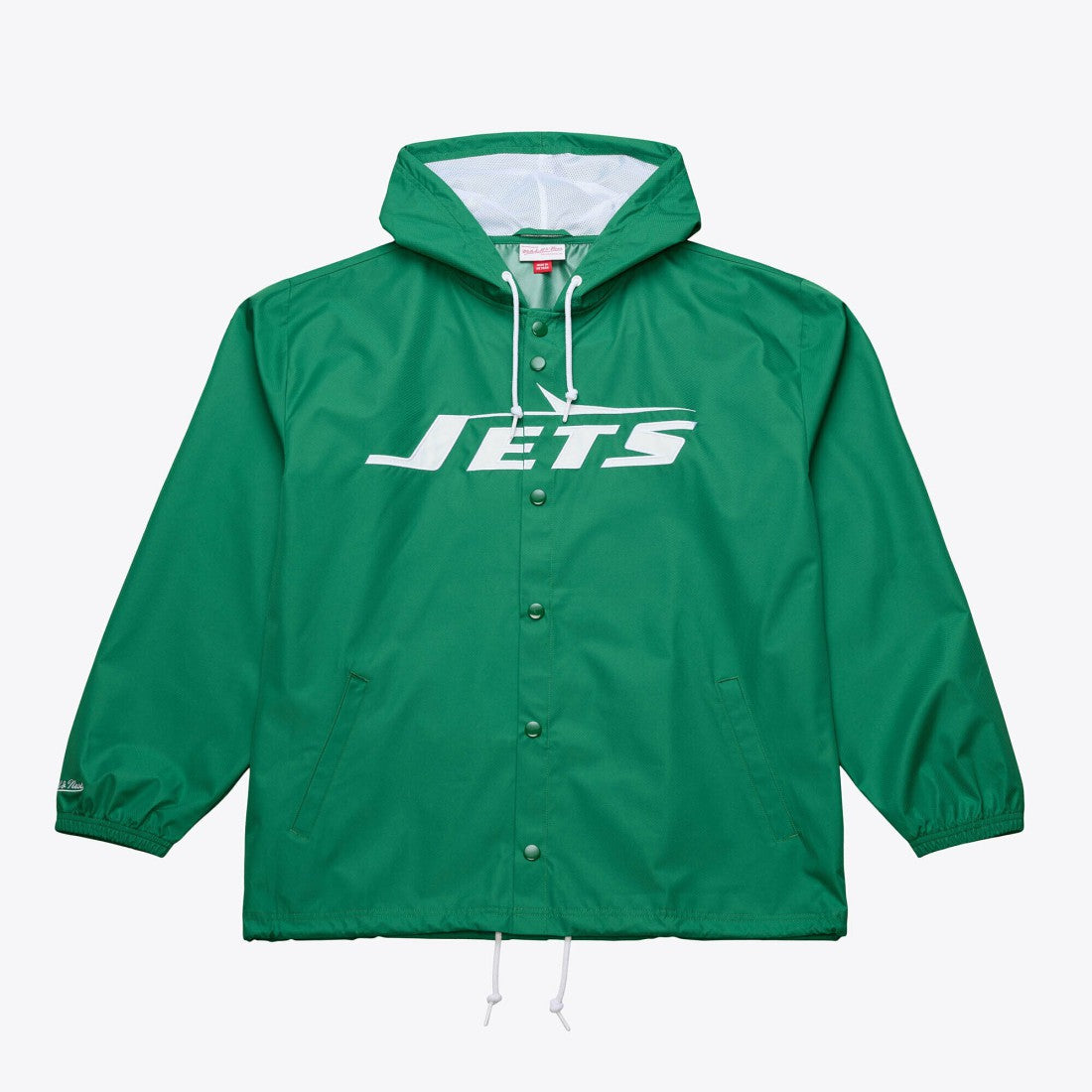 Mitchell & Ness New York Jets Coaches Full-Snap Hooded Windbreaker Jacket Green