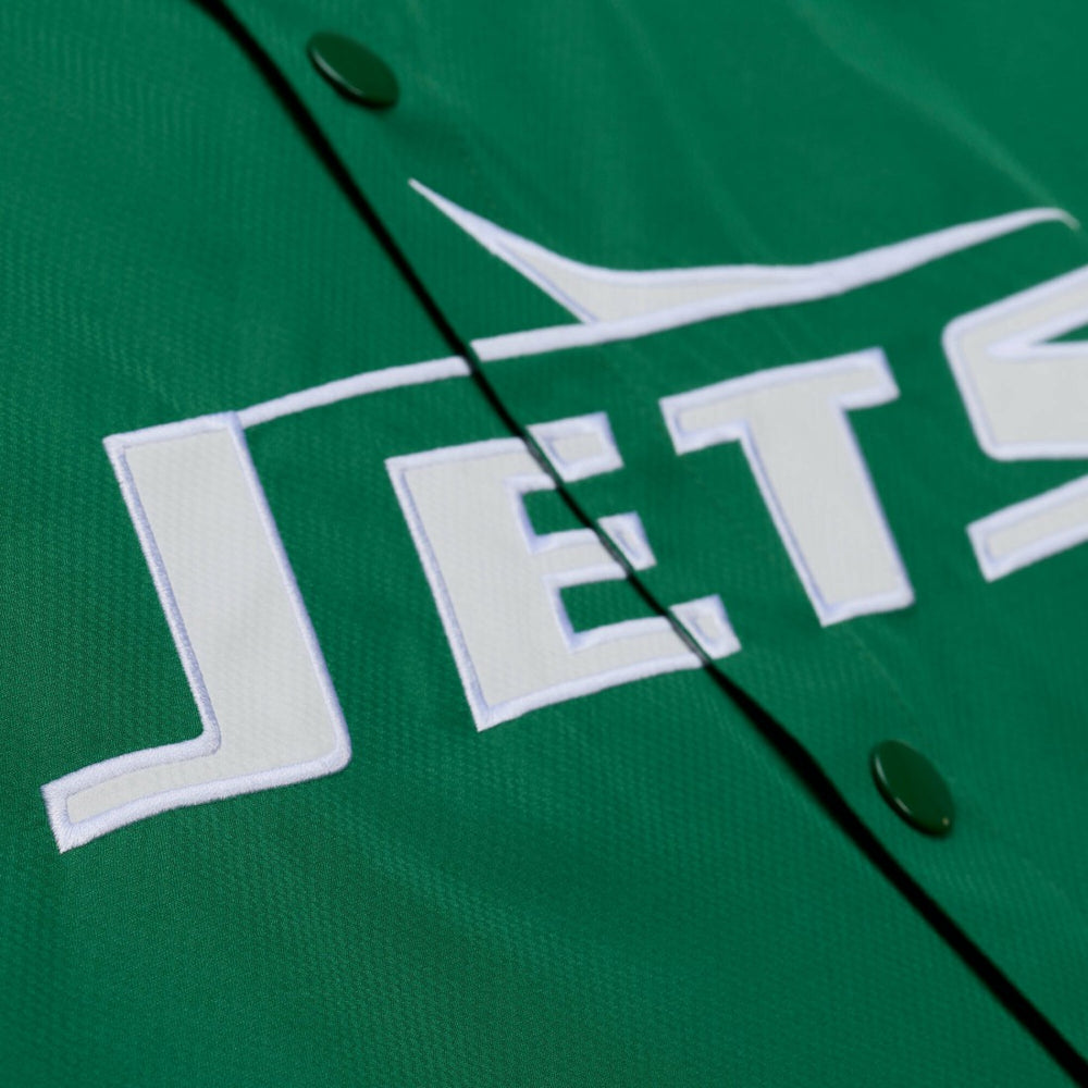 Mitchell & Ness New York Jets Coaches Full-Snap Hooded Windbreaker Jacket Green