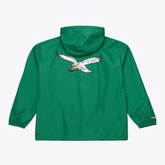 Mitchell & Ness Philadelphia Eagles Coaches Full-Snap Hooded Windbreaker Jacket Kelly Green