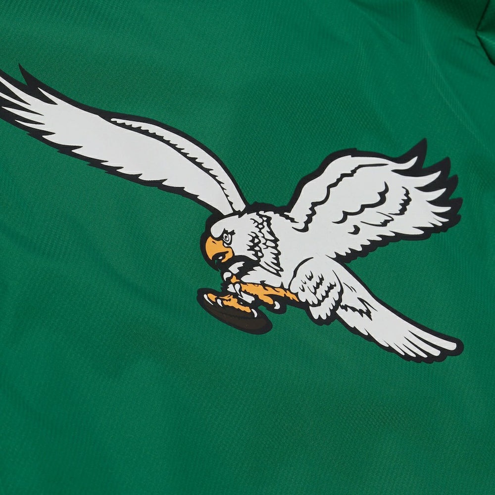 Mitchell & Ness Philadelphia Eagles Coaches Full-Snap Hooded Windbreaker Jacket Kelly Green