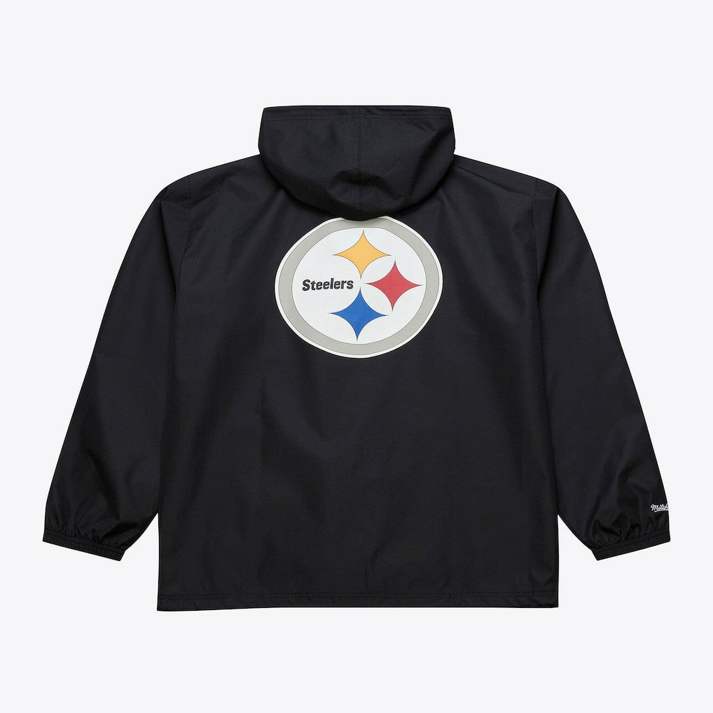 Mitchell & Ness Pittsburgh Steelers Coaches Full-Snap Hooded Windbreaker Jacket Black