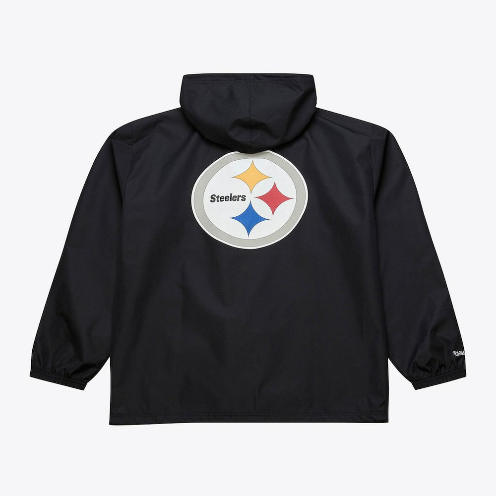 Mitchell & Ness Pittsburgh Steelers Coaches Full-Snap Hooded Windbreaker Jacket Black