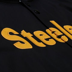 Mitchell & Ness Pittsburgh Steelers Coaches Full-Snap Hooded Windbreaker Jacket Black