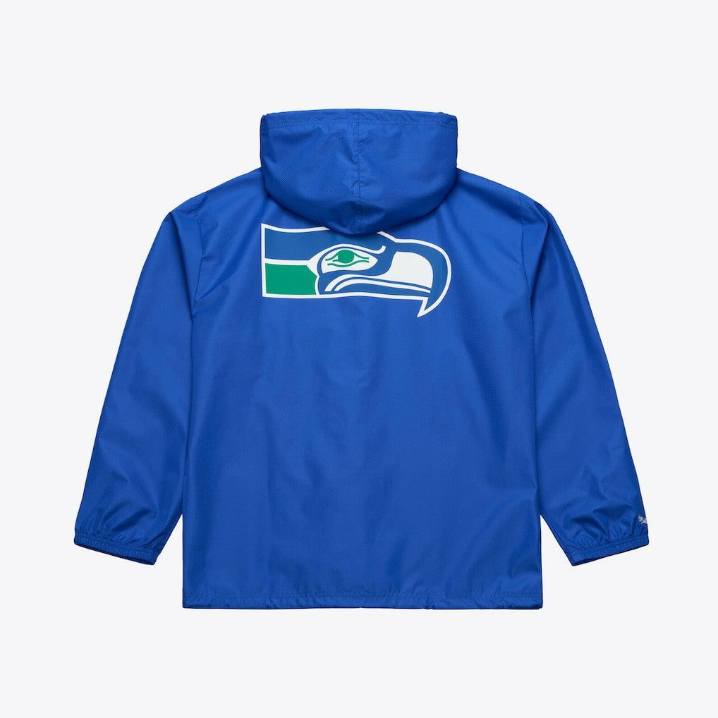 Mitchell & Ness Seattle Seahawks Coaches Full-Snap Hooded Windbreaker Jacket Royal