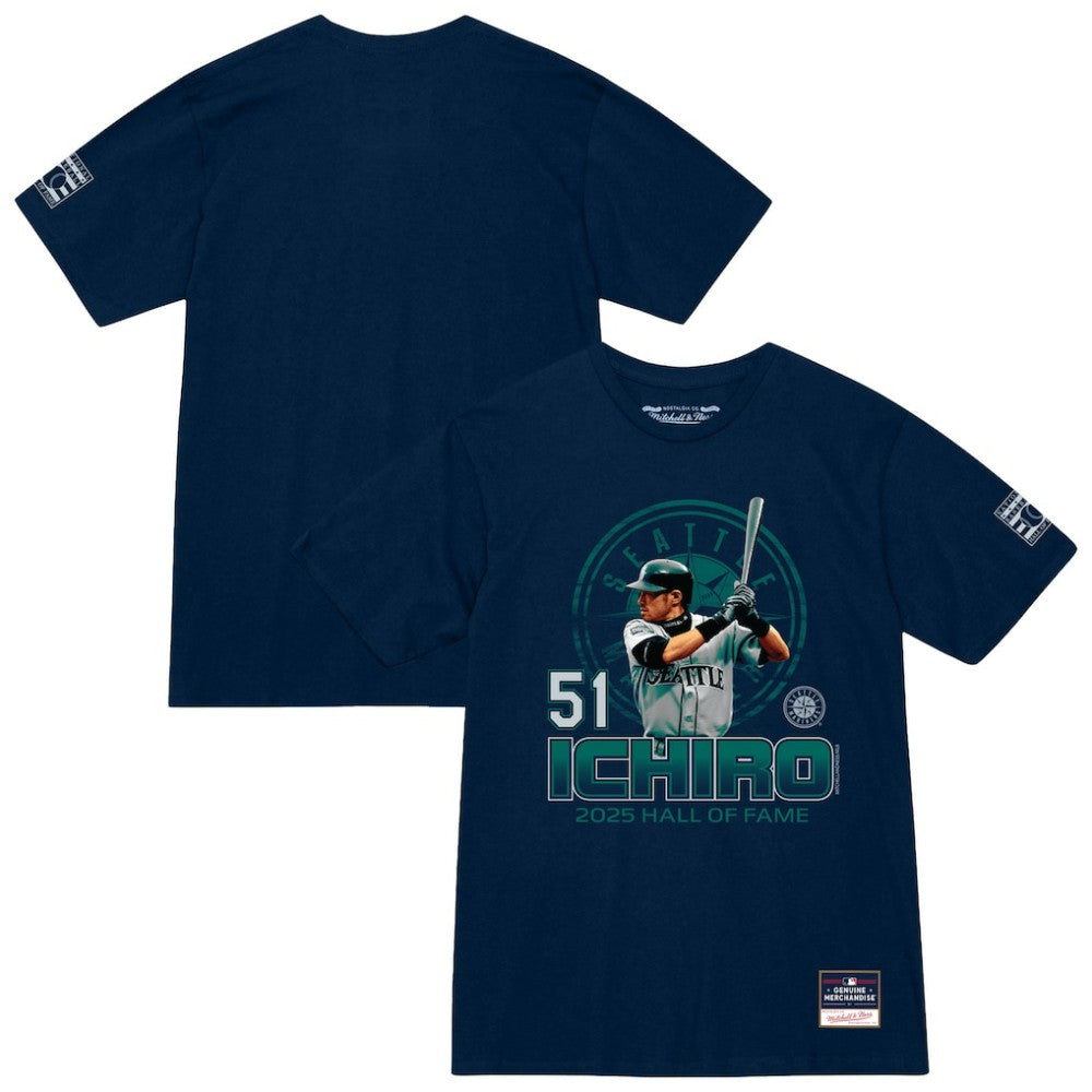 Ichiro Suzuki Seattle Mariners Mitchell & Ness Hall of Fame Hitter T-Shirt - Navy - Mitchell & Ness on Sale