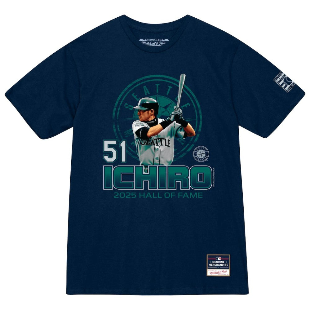 Ichiro Suzuki Seattle Mariners Mitchell & Ness Hall of Fame Hitter T-Shirt - Navy - Mitchell & Ness on Sale