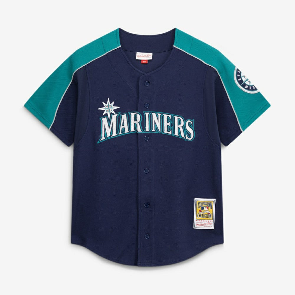 Ichiro Suzuki Seattle Mariners Mitchell & Ness 2006 Cooperstown Mesh Batting Practice Button-Up Jersey - Navy - Mitchell & Ness Discount