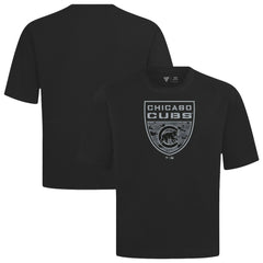 Chicago Cubs Levelwear Oversized Luxe Signature Knit Buckler T-Shirt - Black - MLB on Sale