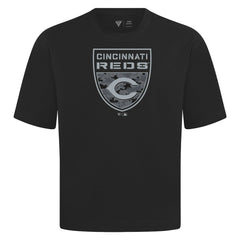 Cincinnati Reds Levelwear Oversized Luxe Signature Knit Buckler T-Shirt - Black - MLB Online
