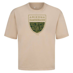 Arizona Diamondbacks Levelwear Oversized Luxe Signature Knit Buckler T-Shirt - Khaki - MLB Online