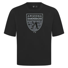 Arizona Diamondbacks Levelwear Oversized Luxe Signature Knit Buckler T-Shirt - Black - MLB Lifestyle