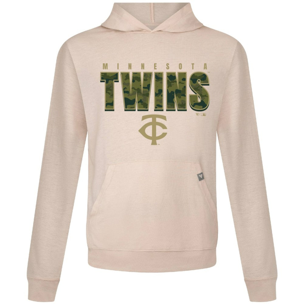 Minnesota Twins Levelwear Relay Protect Pullover Hoodie - Khaki - MLB Lifestyle