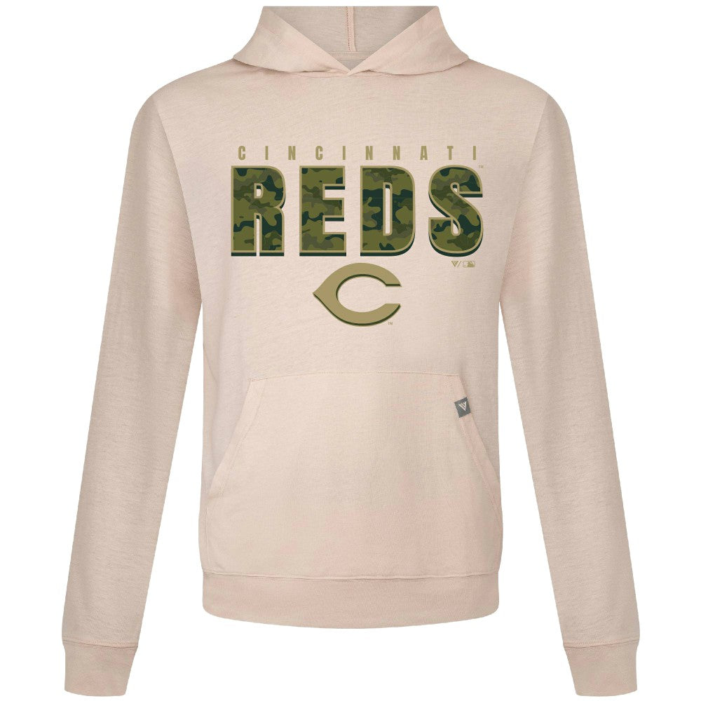 Cincinnati Reds Levelwear Relay Protect Pullover Hoodie - Khaki - MLB Discount