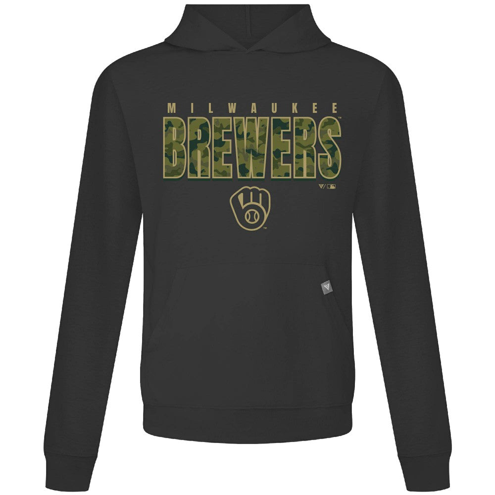 Milwaukee Brewers Levelwear Relay Protect Pullover Hoodie - Black - MLB on Sale