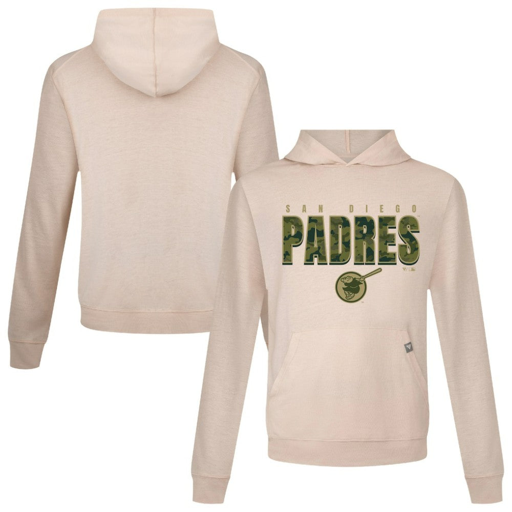 San Diego Padres Levelwear Relay Protect Pullover Hoodie - Khaki - MLB Lifestyle