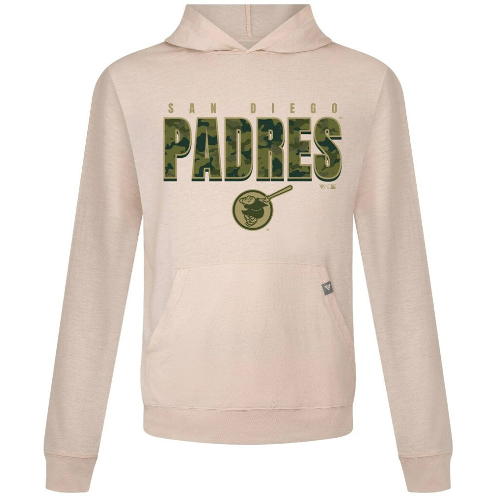 San Diego Padres Levelwear Relay Protect Pullover Hoodie - Khaki - MLB Lifestyle