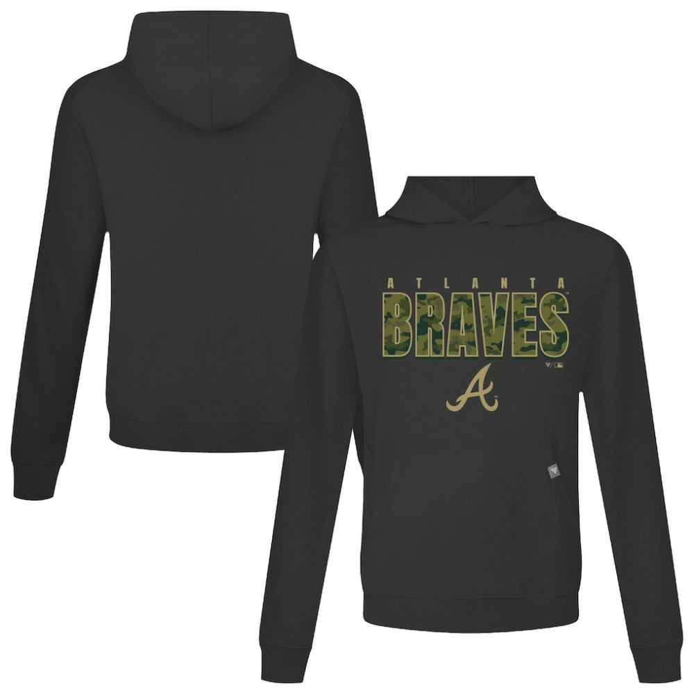 Atlanta Braves Levelwear Relay Protect Pullover Hoodie - Black - MLB Sale