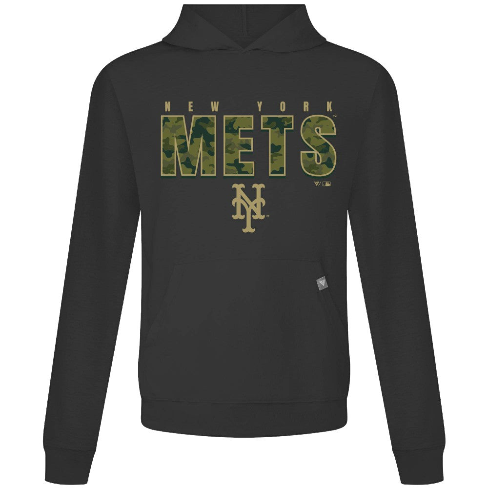 New York Mets Levelwear Relay Protect Pullover Hoodie - Black - MLB Lifestyle