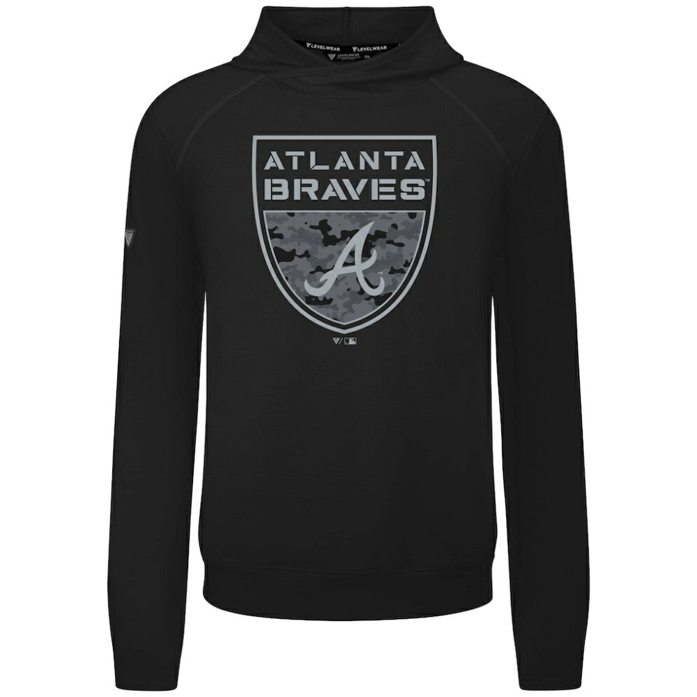 Atlanta Braves Levelwear Mandate Buckler Tri-Blend Pullover Hoodie - Black - MLB Online