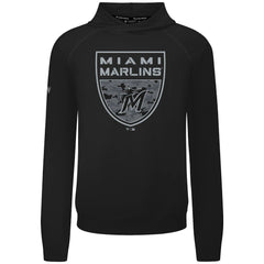 Miami Marlins Levelwear Mandate Buckler Tri-Blend Pullover Hoodie - Black - MLB Discount