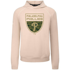 Philadelphia Phillies Levelwear Mandate Buckler Tri-Blend Pullover Hoodie - Khaki - MLB on Sale