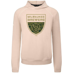 Milwaukee Brewers Levelwear Mandate Buckler Tri-Blend Pullover Hoodie - Khaki - MLB on Sale