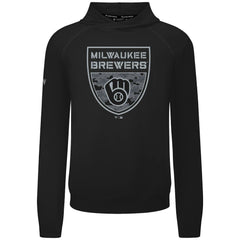 Milwaukee Brewers Levelwear Mandate Buckler Tri-Blend Pullover Hoodie - Black - MLB Online