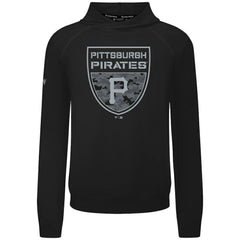 Pittsburgh Pirates Levelwear Mandate Buckler Tri-Blend Pullover Hoodie - Black - MLB Lifestyle