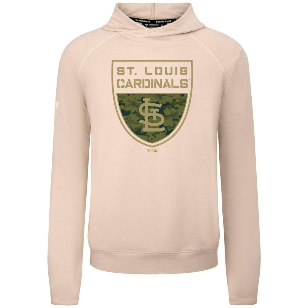 St. Louis Cardinals Levelwear Mandate Buckler Tri-Blend Pullover Hoodie - Khaki - MLB on Sale