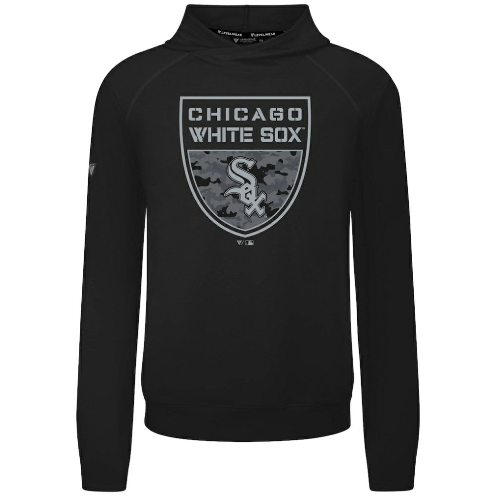 Chicago White Sox Levelwear Mandate Buckler Tri-Blend Pullover Hoodie - Black - MLB Sale