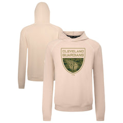 Cleveland Guardians Levelwear Mandate Buckler Tri-Blend Pullover Hoodie - Khaki - MLB Lifestyle