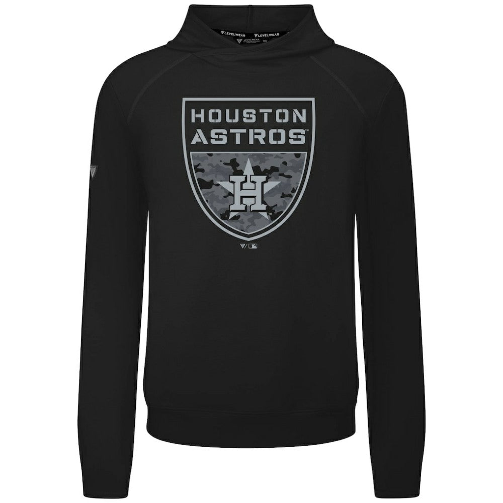Houston Astros Levelwear Mandate Buckler Tri-Blend Pullover Hoodie - Black - MLB Online