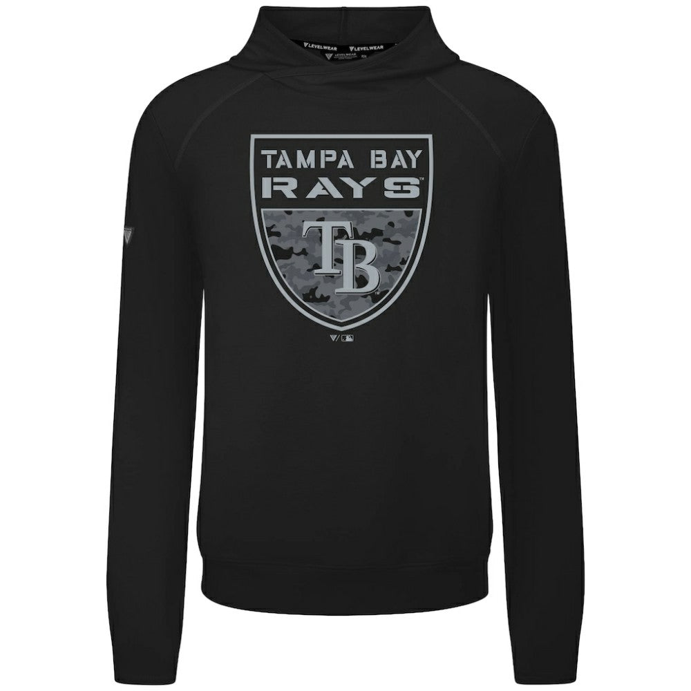 Tampa Bay Rays Levelwear Mandate Buckler Tri-Blend Pullover Hoodie - Black - MLB Discount