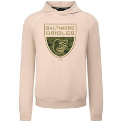 Baltimore Orioles Levelwear Mandate Buckler Tri-Blend Pullover Hoodie - Khaki - MLB Discount