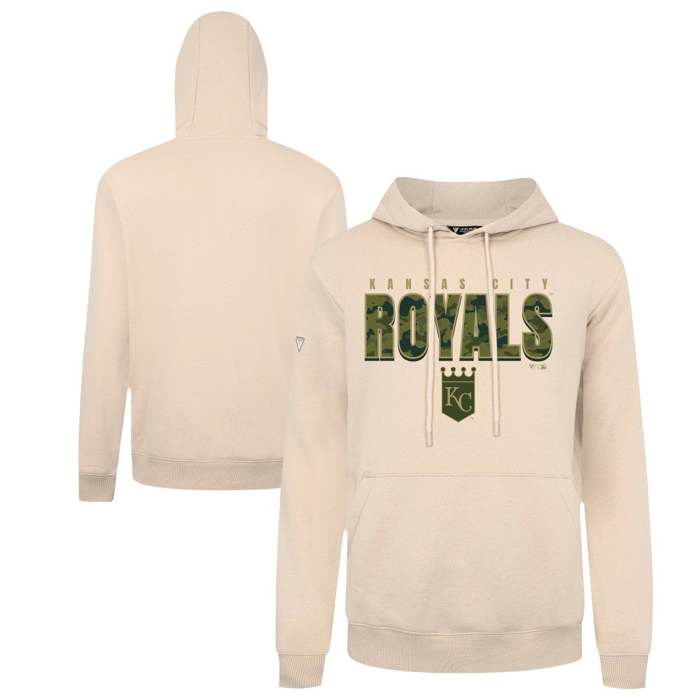 Kansas City Royals Levelwear Podium Protect Pullover Hoodie - Khaki - MLB Discount
