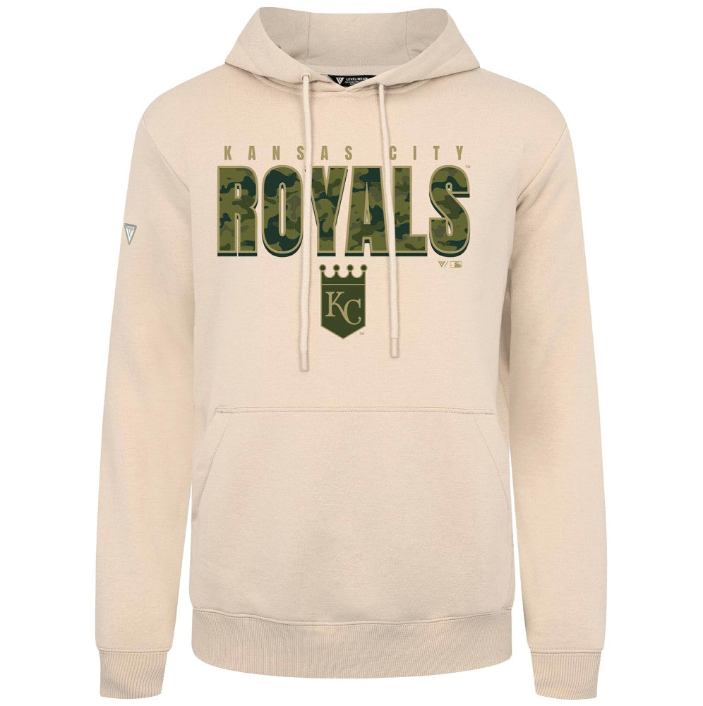 Kansas City Royals Levelwear Podium Protect Pullover Hoodie - Khaki - MLB Discount