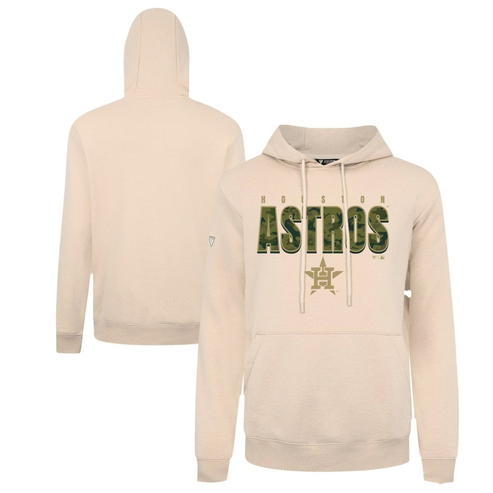 Houston Astros Levelwear Podium Protect Pullover Hoodie - Khaki - MLB on Sale