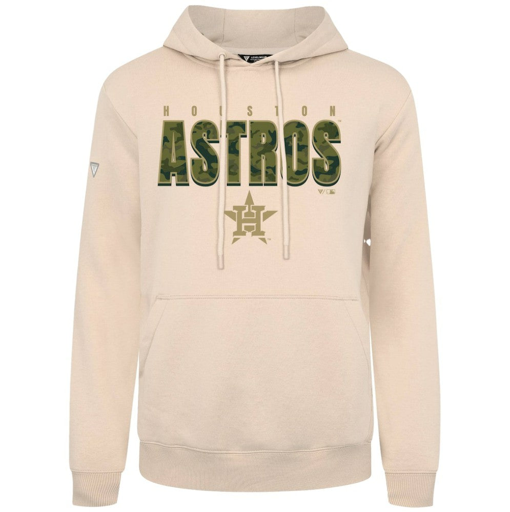 Houston Astros Levelwear Podium Protect Pullover Hoodie - Khaki - MLB on Sale