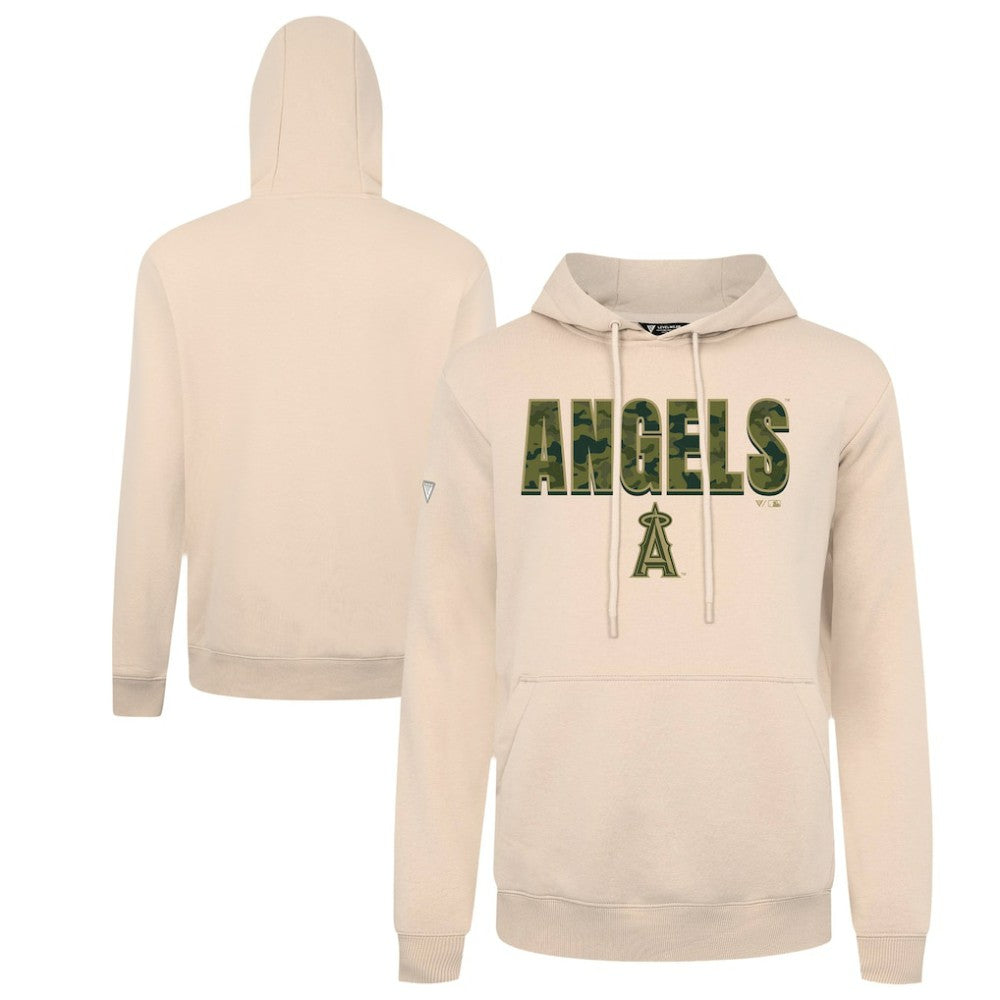 Los Angeles Angels Levelwear Podium Protect Pullover Hoodie - Khaki - MLB Lifestyle