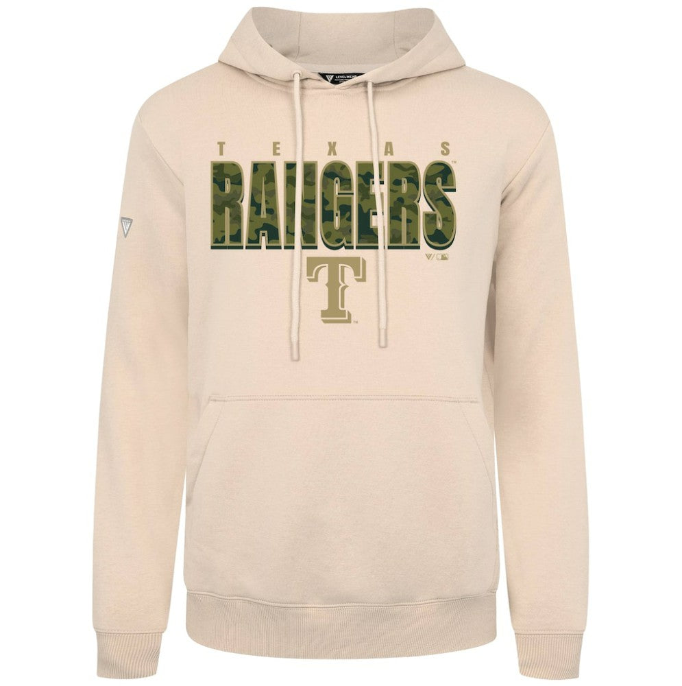 Texas Rangers Levelwear Podium Protect Pullover Hoodie - Khaki - MLB on Sale