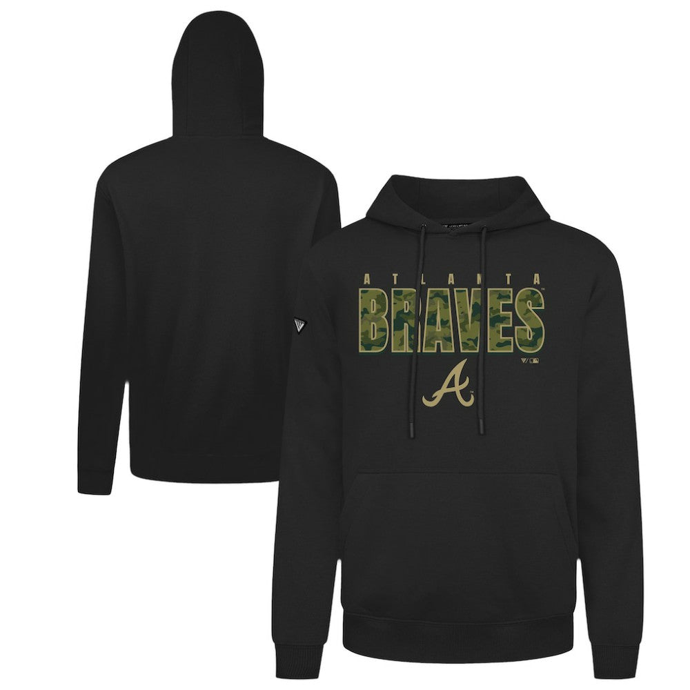 Atlanta Braves Levelwear Podium Protect Pullover Hoodie - Black - MLB on Sale