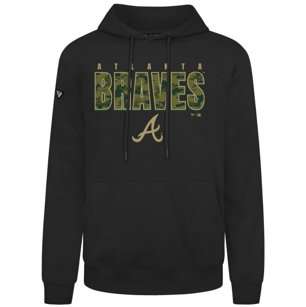 Atlanta Braves Levelwear Podium Protect Pullover Hoodie - Black - MLB on Sale