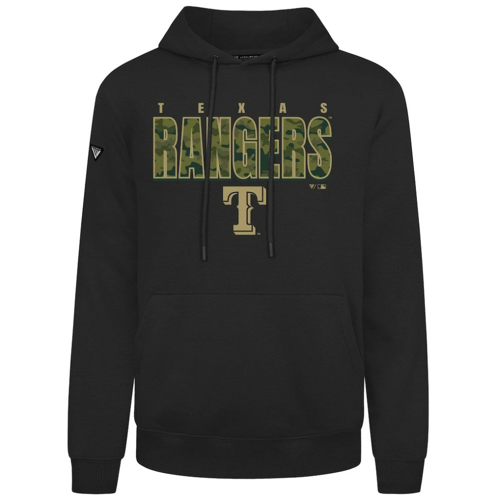 Texas Rangers Levelwear Podium Protect Pullover Hoodie - Black - MLB on Sale
