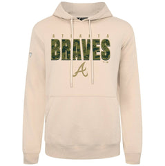 Atlanta Braves Levelwear Podium Protect Pullover Hoodie - Khaki - MLB Lifestyle
