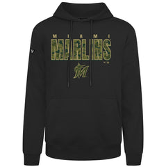 Miami Marlins Levelwear Podium Protect Pullover Hoodie - Black - MLB Discount